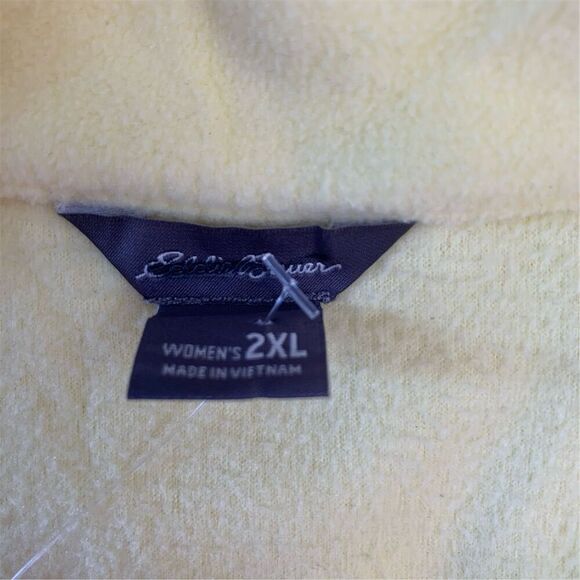 Eddie Bauer  Women's 2XL Buttery Yellow 1/4 Zip Pullover Golf Top Fleece - Picture 6 of 6